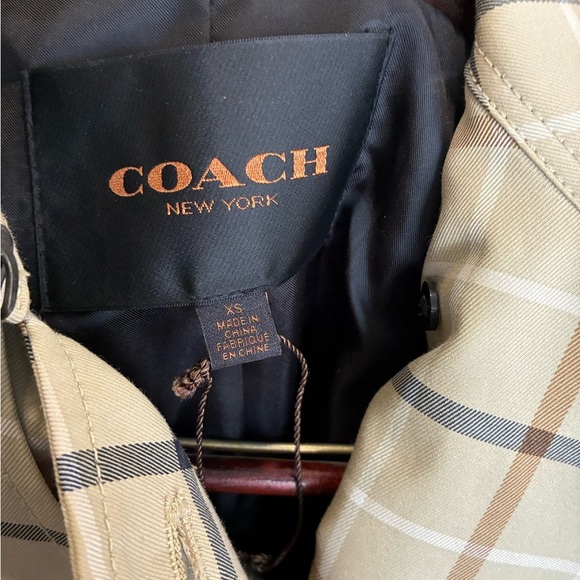 Coach 1941 Plaid Print Trench Coat size XS new without tag - Picture 7 of 7
